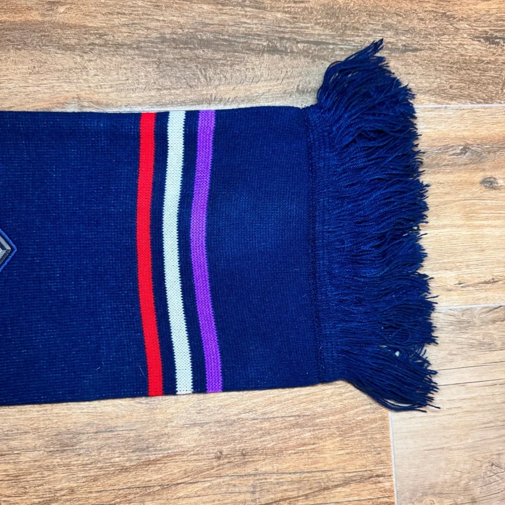 Armed Forces Bowl Scarf Navy‎ Blue Purple White Red Stripe Fringed